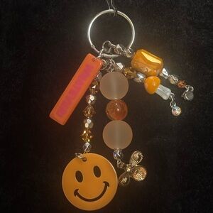 KB purse charm Orange Smiley Face Keychain mushroom y2k jelly gemstone bee cute